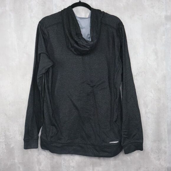 Adidas Hoodie Mens Size Large Dark Gray Climawarm Sweater Adult Pullover Stretch - Picture 5 of 7